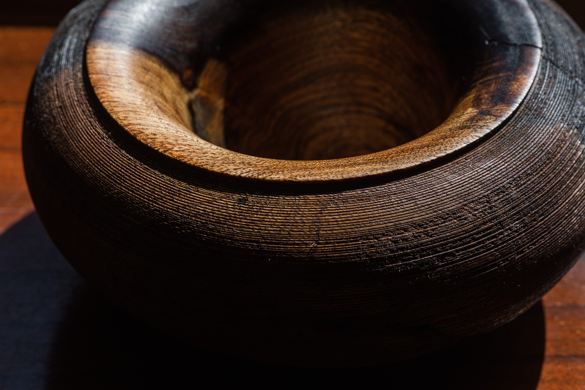 Bowl detail, natural cavities